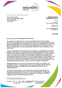 Antwort von OB Ceffalia